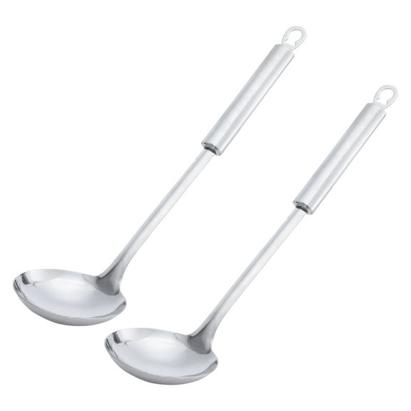 Unique Bargains 11" Length Long Handle Spoon Chef Cooking Kitchen Utensil Silver Tone