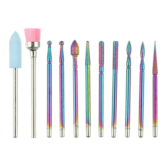 Unique Bargains 11 Pcs Nail Drill Bits Set for Acrylic Gel Nails Remover Drill Bits for Nails Home Nail Care Supplies