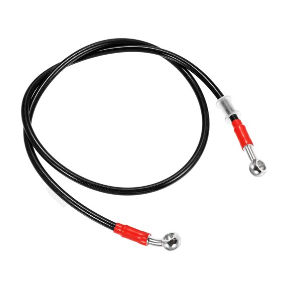 Unique Bargains 110cm 43.31" Length 10mm ID Motorcycle Hydraulic Brake Line Oil Hose Pipe 28 0 Stainless Steel Black