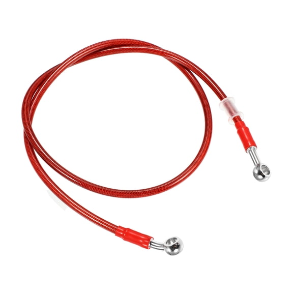 Unique Bargains 110cm 43.31" Length 10mm ID Motorcycle Hydraulic Brake Line Oil Hose Pipe 28 0 Stainless Steel Red