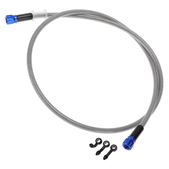 Unique Bargains 110cm Motorcycle Brake Clutch Oil Hose Line Nylon Stainless Steel Wire Braid PU Motorcycle Hydraulic Brake Line for Motorcycles Dirt Bike Silver Tone