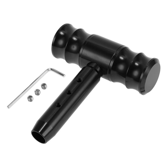 Unique Bargains 11cm Gear Shift Knob Aluminum Alloy Car for Automatic and Manual Vehicle with 3 Screw Black 1 Set