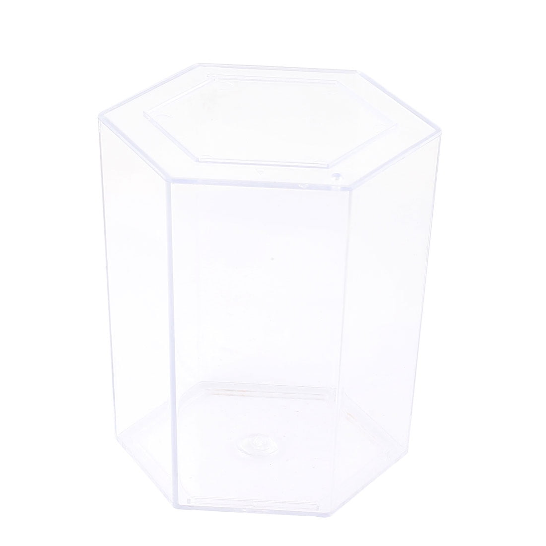 Unique Bargains 11cm x 11cm x 12cm Hexagon Design Betta Fish Tank Aquarium w Lid