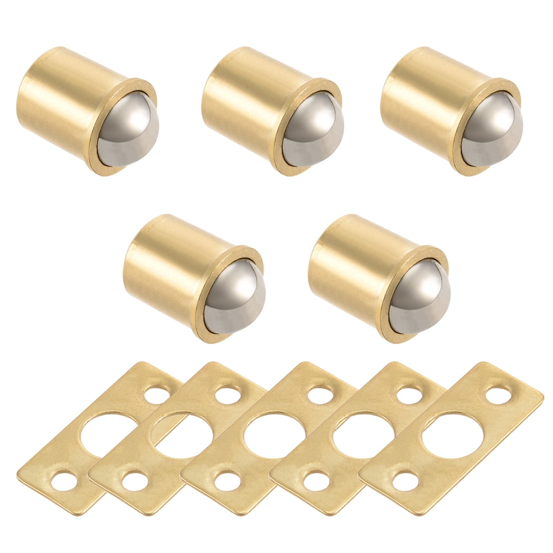 Unique Bargains 11mm Ball Dia Brass Electroplating Door Cabinet Ball Catch Latch Closures