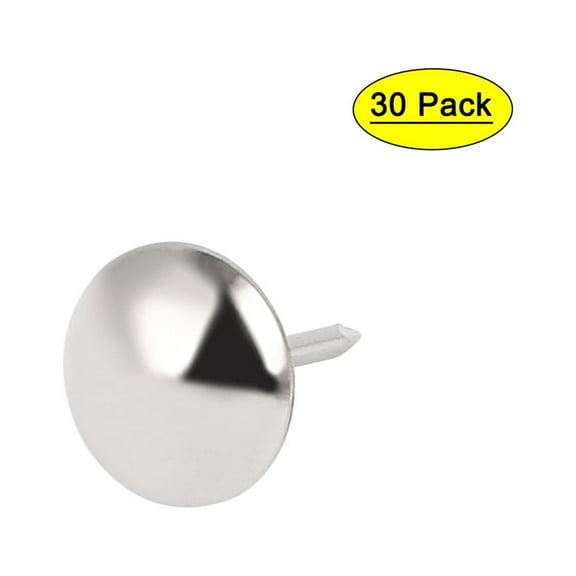 Unique Bargains 11mm Head Dia 17mm Height Upholstery Nail Thumb Tacks Push Pin Silver Tone 30pcs