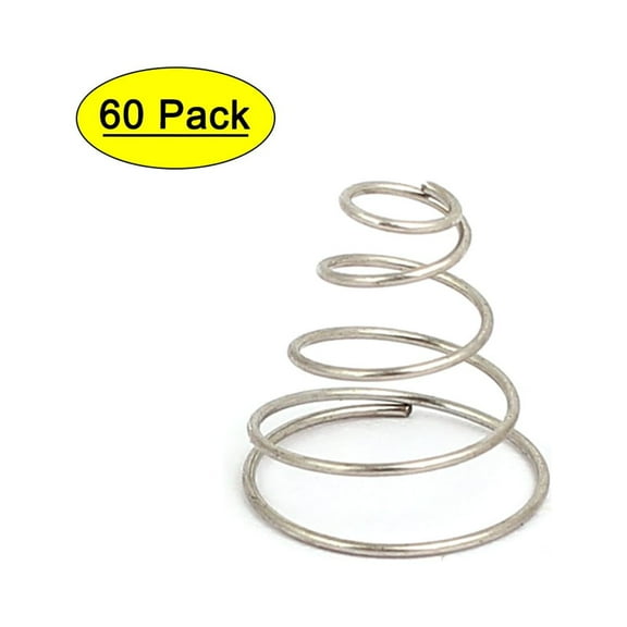 Unique Bargains 11mmx5.5mmx11mm Metal Taper Conical Compression Spring Silver Tone 60Pcs