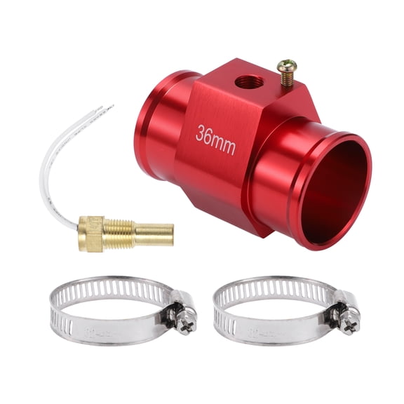 Unique Bargains 12/24V Universal Water Temp Sensor Kit, 1/8"NPT 36mm Red Adapter 180'F On - 165'F Off for Automotive Radiator & Engine Cooling