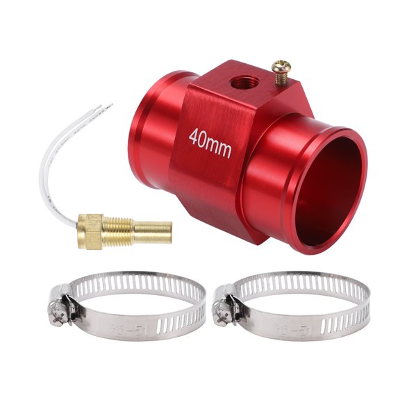 Unique Bargains 12/24V Universal Water Temp Sensor Kit, 1/8"NPT 40mm Red Adapter 210'F On - 195'F Off for Automotive Radiator & Engine Cooling