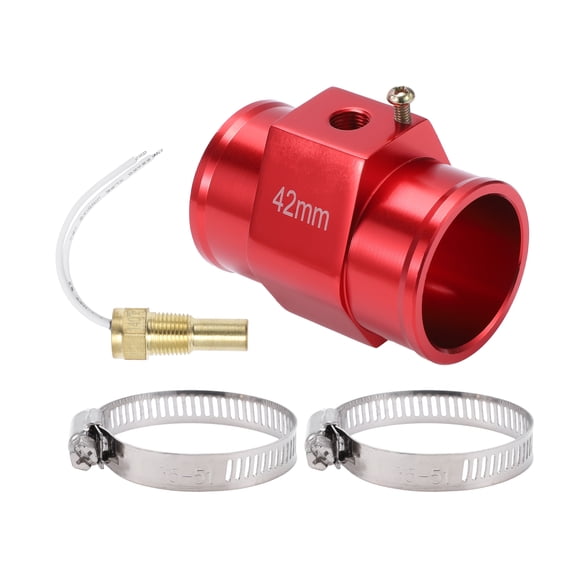 Unique Bargains 12/24V Universal Water Temp Sensor Kit, 1/8"NPT 42mm Red Adapter 180'F On - 165'F Off for Automotive Radiator & Engine Cooling