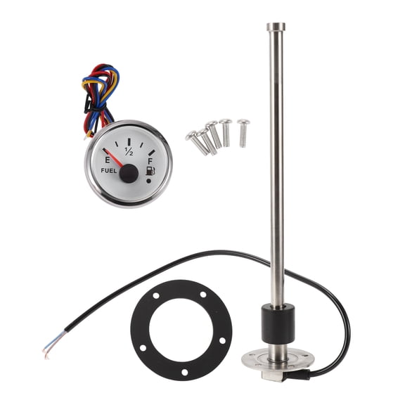 Unique Bargains Fuel Sending Unit and Gauge Kit Marine Fuel Sender Unit Metal 1 Set 12.52"