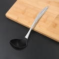 thumbnail image 1 of Unique Bargains 12.6" Silicone Soup Ladle Comfortable Stainless Steel Hand Kitchen Scoop Utensil Cooking Supplies Black, 1 of 6