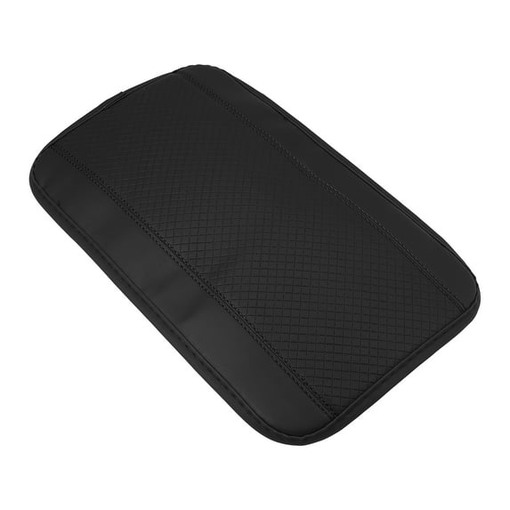 Unique Bargains 12.60"x7.68" Universal Vehicle Center Console Lid Armrest Cushion Seat Box Cover Pad PU Leather Black