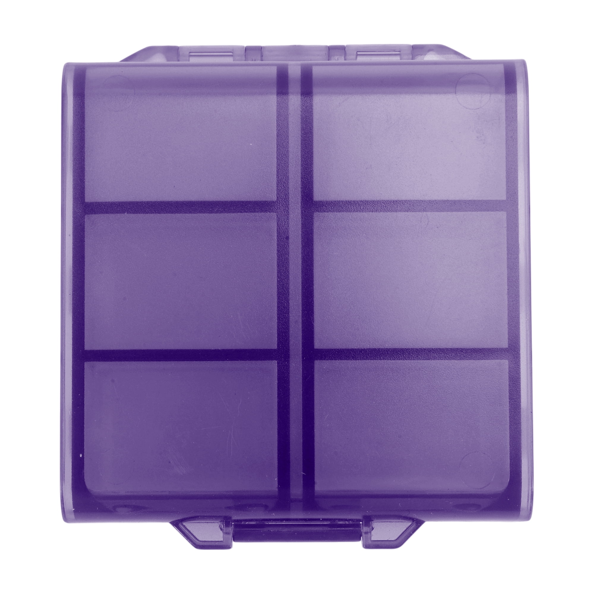 Unique Bargains 12 Grid Portbale Durable Design Pill Case 1 Pc Matt Purple