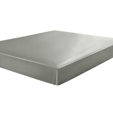 Unique Bargains 12" Large Pocket Satin Silk Fitted Sheet Full Grey