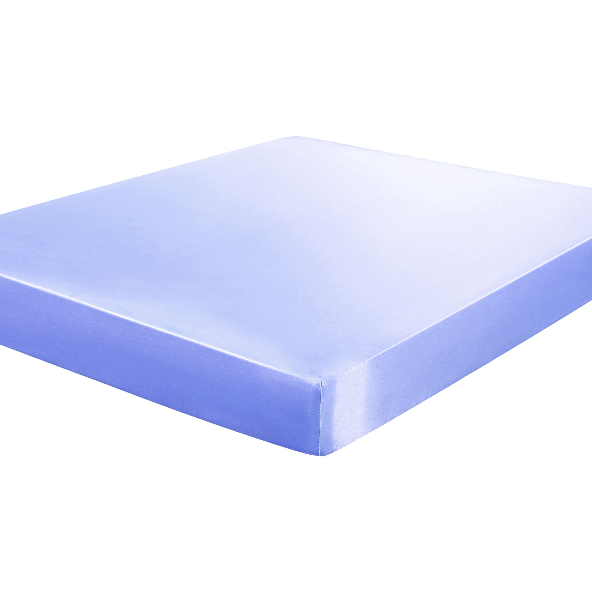 Unique Bargains 12" Large Pocket Satin Silk Fitted Sheet Queen Purple