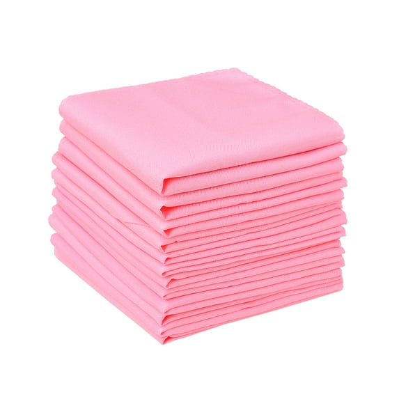 Unique Bargains 12 Pack Sateen Great Napkins for Party Wedding Restaurant Cocktail Banquet Pink
