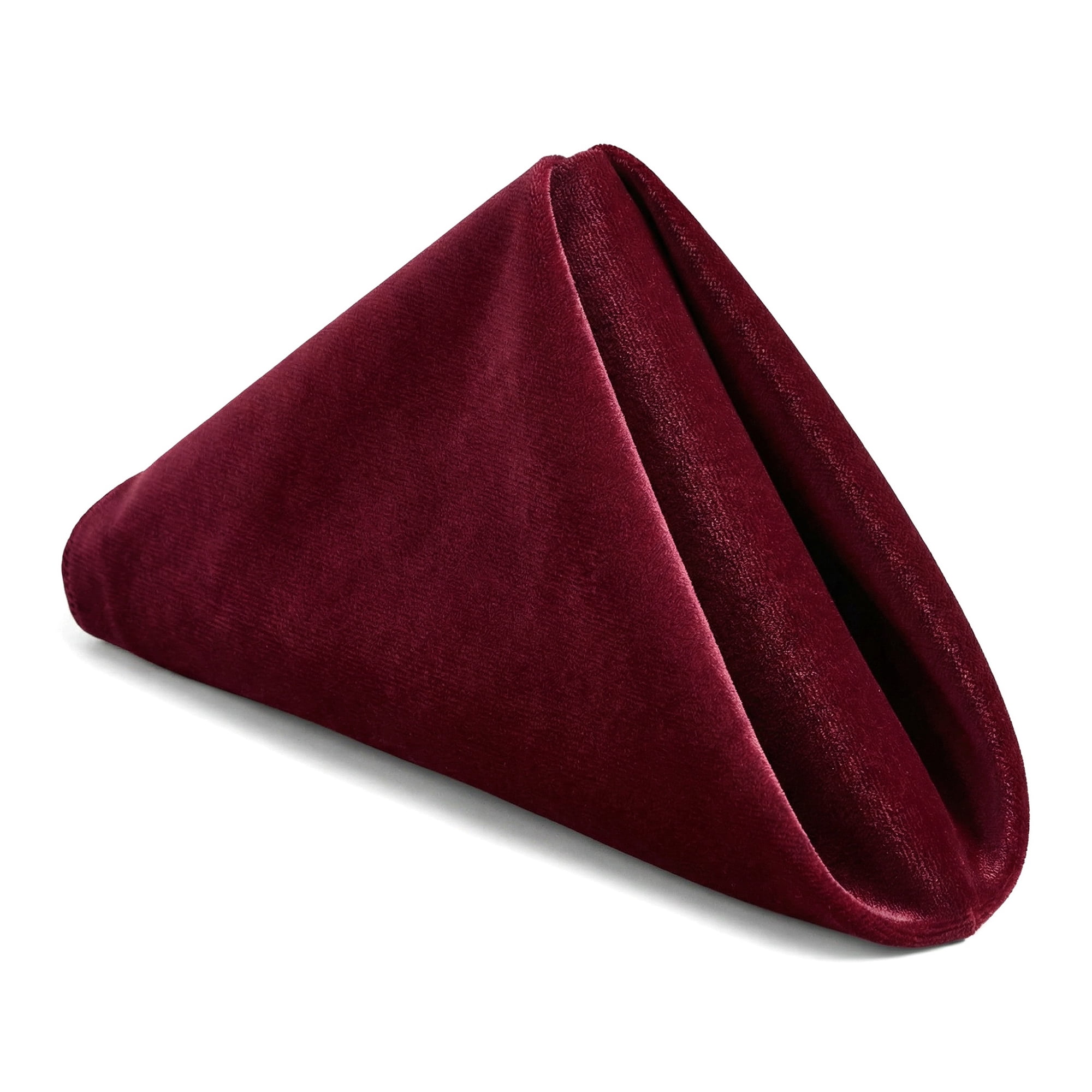 Unique Bargains 12 Pack Soft Durable Velvet Cloth Napkins for Parties Burgundy 18"x18"