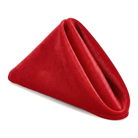 Unique Bargains 12 Pack Soft Durable Velvet Cloth Napkins for Parties Red 18"x18"