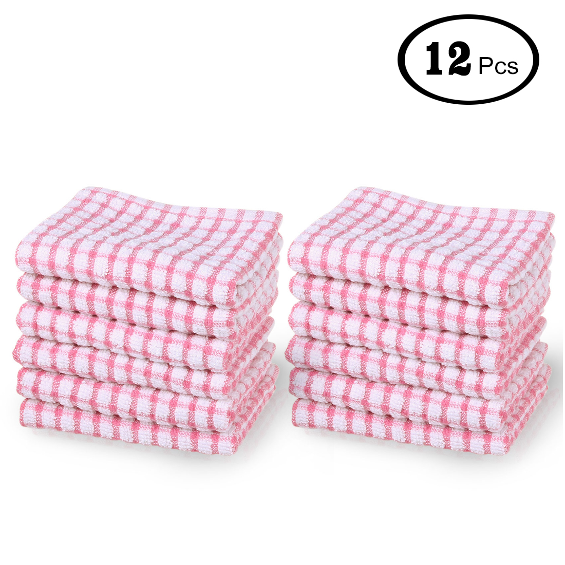 Unique Bargains 12Pack Terry Cotton Kitchen Cleaning Cloths Towels