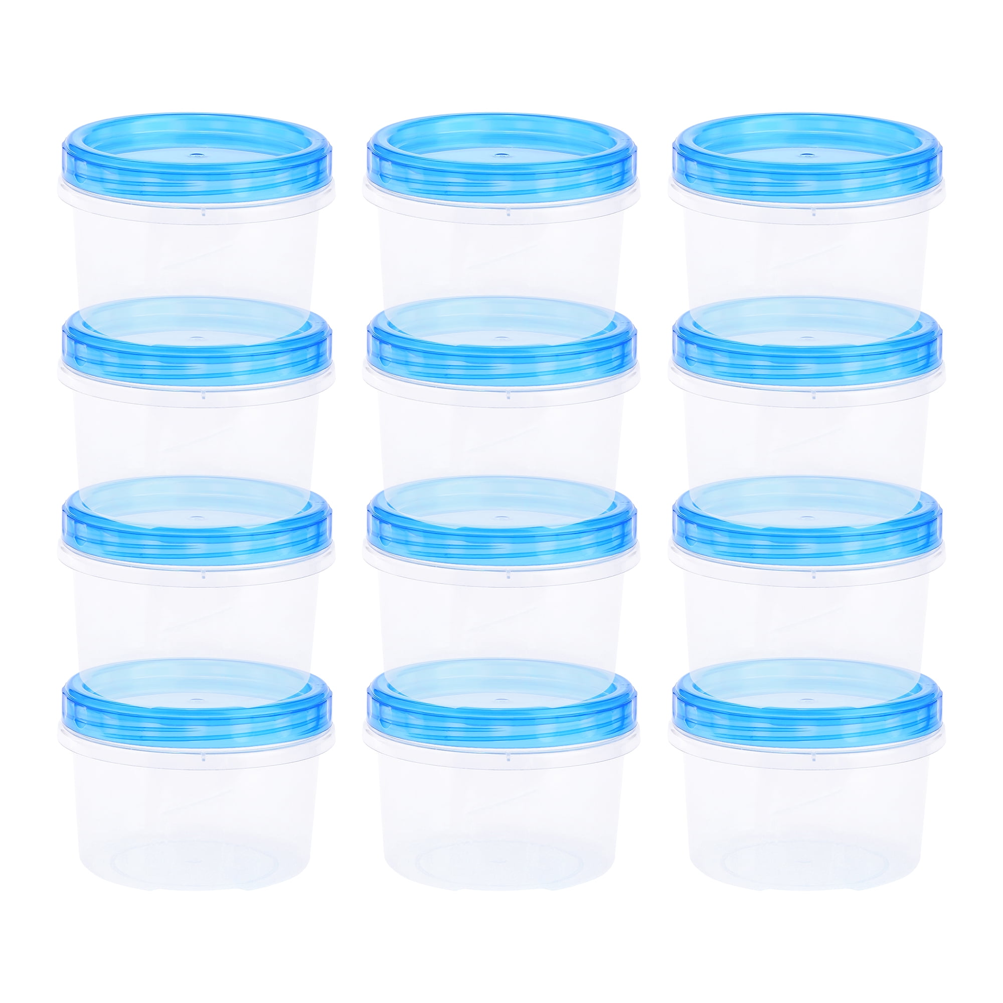 Unique Bargains 12 Packs Food Storage Containers Leakproof Stackable Lunch Box 17 oz Blue