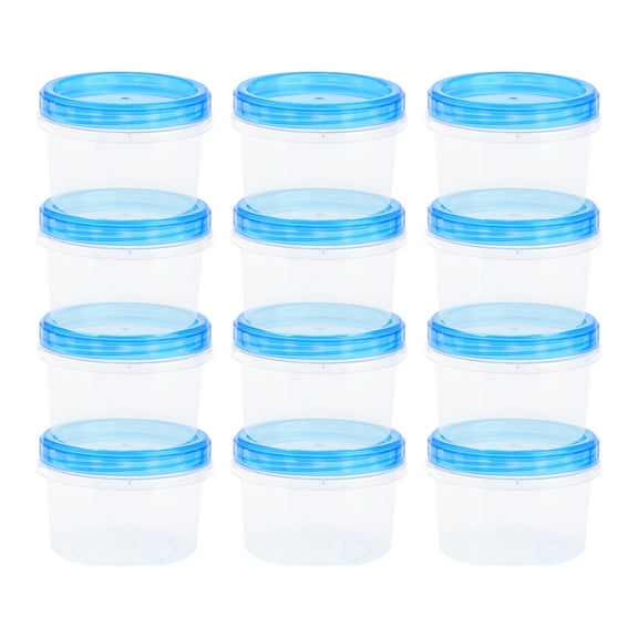 Unique Bargains 12 Packs Food Storage Containers Leakproof Stackable Lunch Box 17 oz Blue