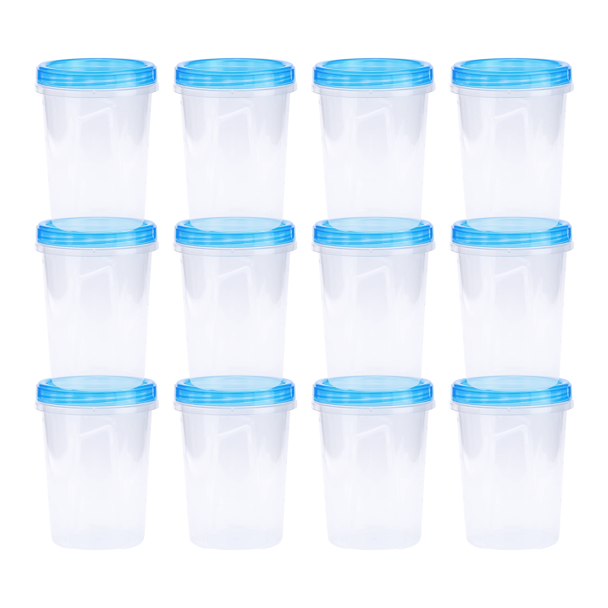 Unique Bargains 12 Packs Food Storage Containers Leakproof Stackable Lunch Box 34 oz Blue