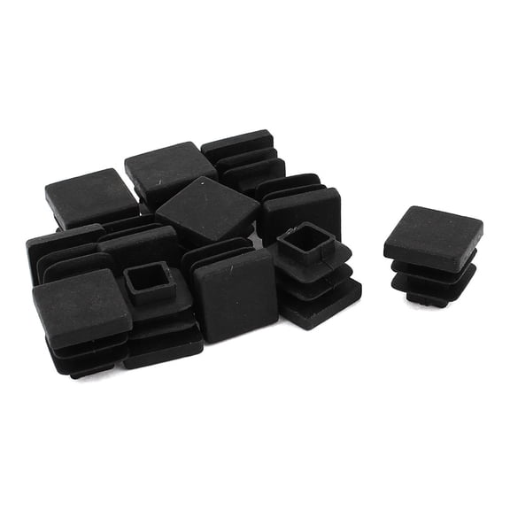 Uxcell 12 Pcs Black Plastic Square Blanking End Caps Tubing Tube Inserts 15mm x 15mm
