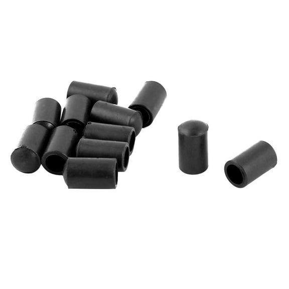 Unique Bargains 12 Pcs Antislip Rubber Round 6mm Dia Chair Foot Cover Table Furniture Leg Protector Black