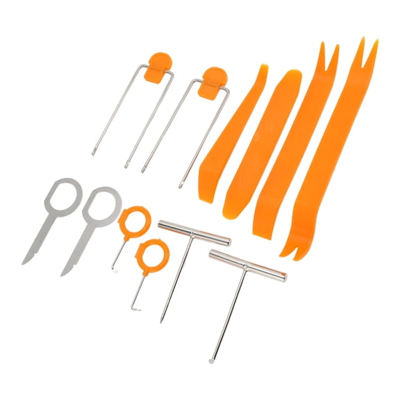 Unique Bargains 12 Pcs Auto Trim Removal Tool Car Pry Tooling Door Panel Removal Tool for Car Panel Dashboard Window Trim Audio Radio Tire Valve Repair Yellow