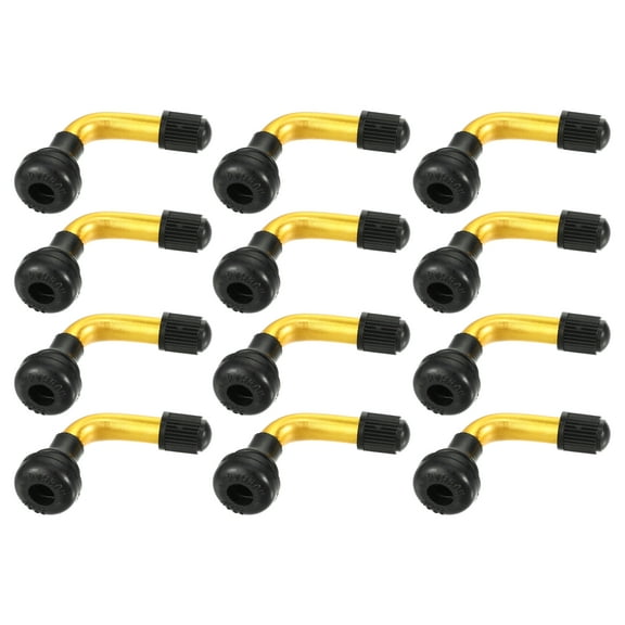 Unique Bargains 12 Pcs Car PVR50 Tubeless Tire Valve Stem Universal for Cars RV Bicycles Motorcycles Gold Tone