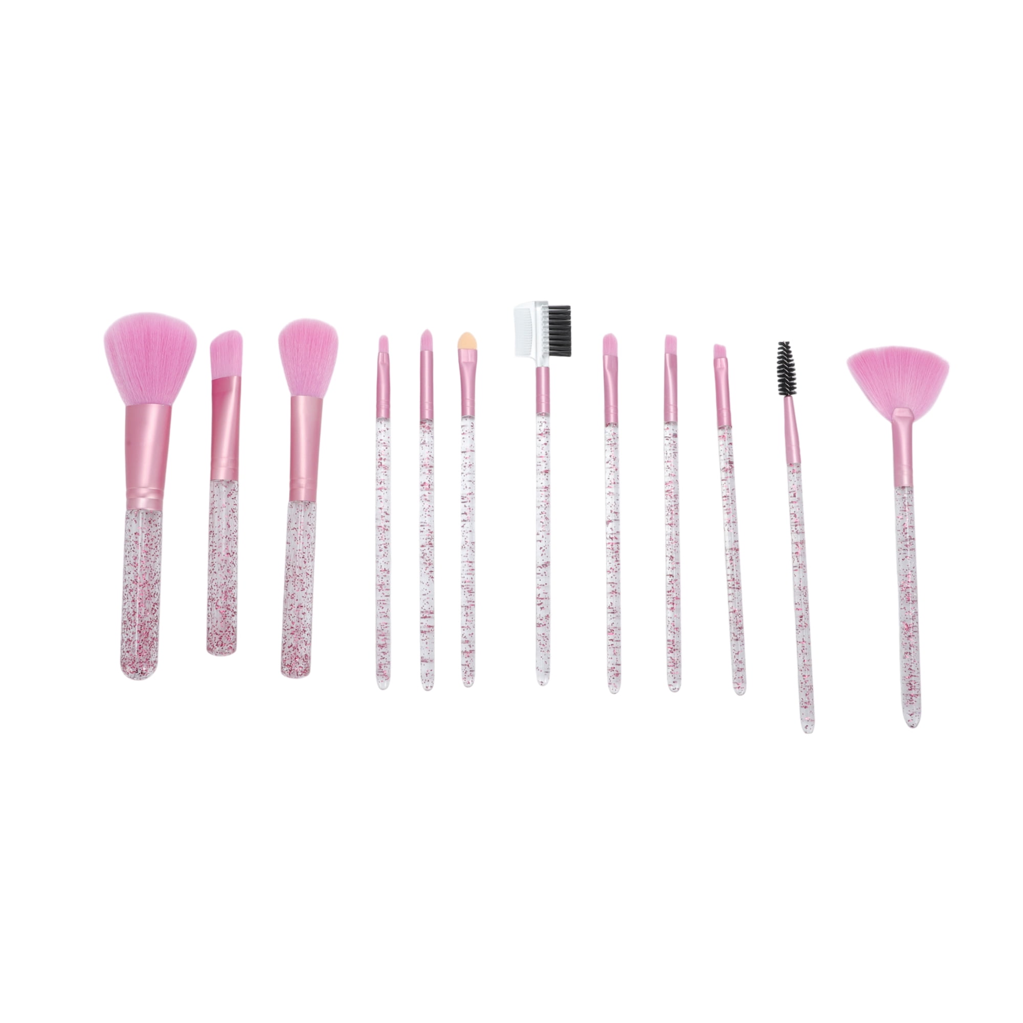 Unique Bargains 12 Pcs Durable Bucket Makeup Brush Set for Bathroom Rose Red
