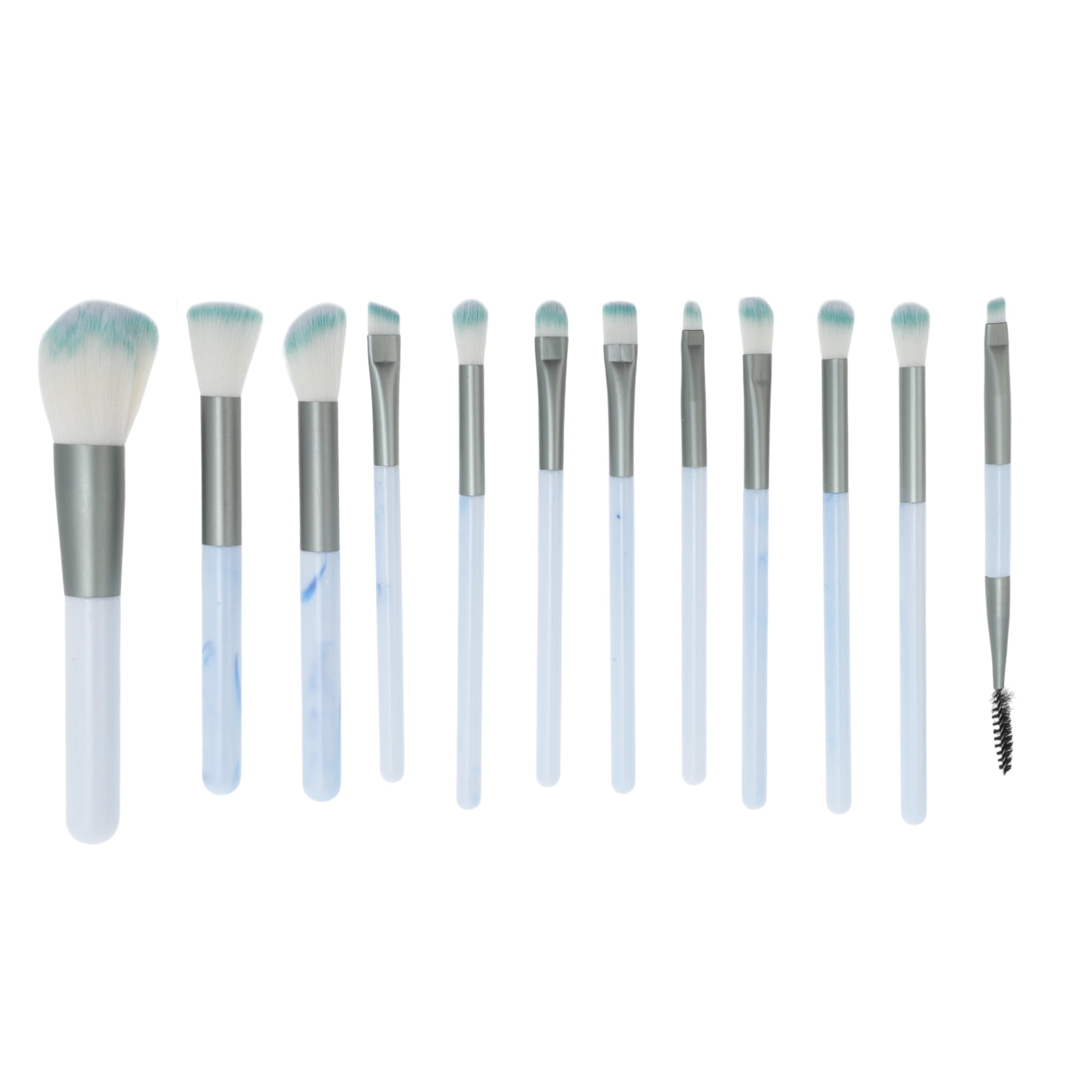 Unique Bargains 12 Pcs Lightweight Makeup Brush for Travel Blue