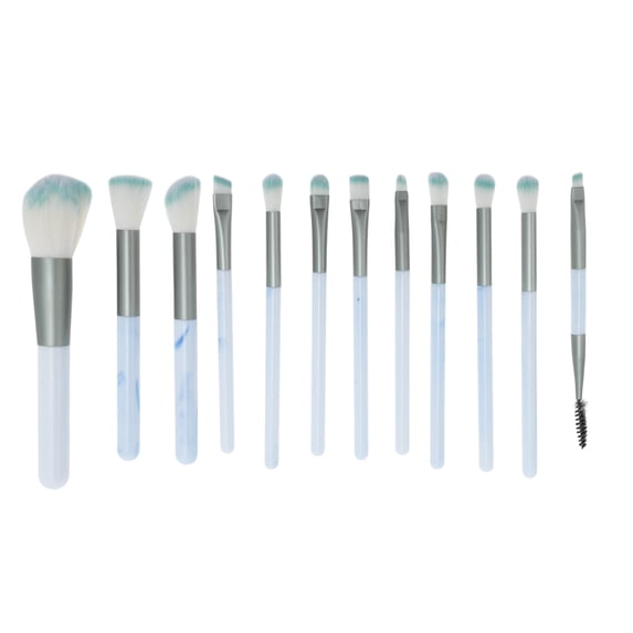 Unique Bargains 12 Pcs Lightweight Makeup Brush for Travel Blue