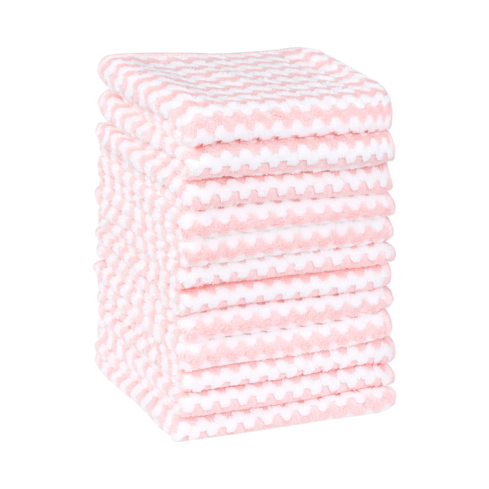 Pink. Shop Rags Unique Bargains 12 Pcs Microfiber Absorbent Rags Reusable Cleaning ...