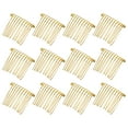 thumbnail image 1 of Unique Bargains 12 Pcs No Slip Hair Side Combs Accessories Metal 1.6" Gold Tone, 1 of 2