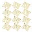 thumbnail image 1 of Unique Bargains 12 Pcs No Slip Hair Side Combs Accessories Metal 2" Gold Tone, 1 of 6