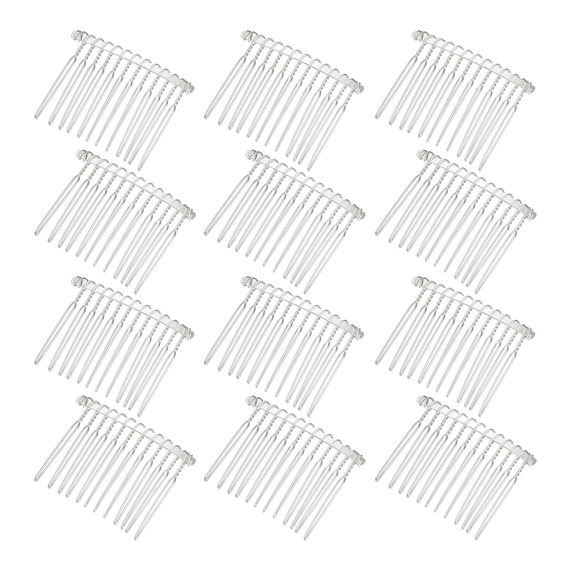 Unique Bargains 12 Pcs No Slip Hair Side Combs Accessories Metal 2