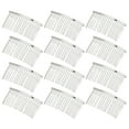 thumbnail image 1 of Unique Bargains 12 Pcs No Slip Hair Side Combs Accessories Metal 3" Silver Tone, 1 of 2