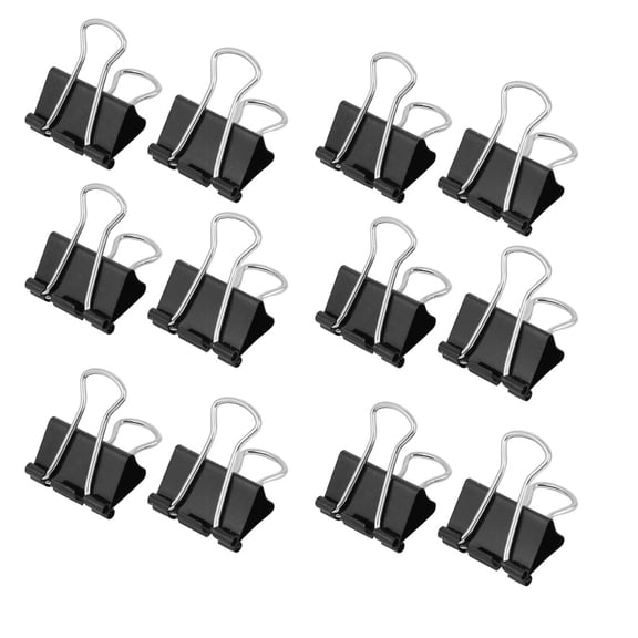 Unique Bargains 12 Pcs Office 32mm Metal Document Paper Clamp Binder Clips