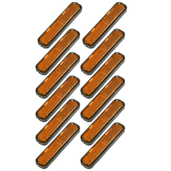 Unique Bargains 12 Pcs Universal Reflector Self Adhesive for Motorcycle Scooter Bicycle Safety Spoke Reflective Orange