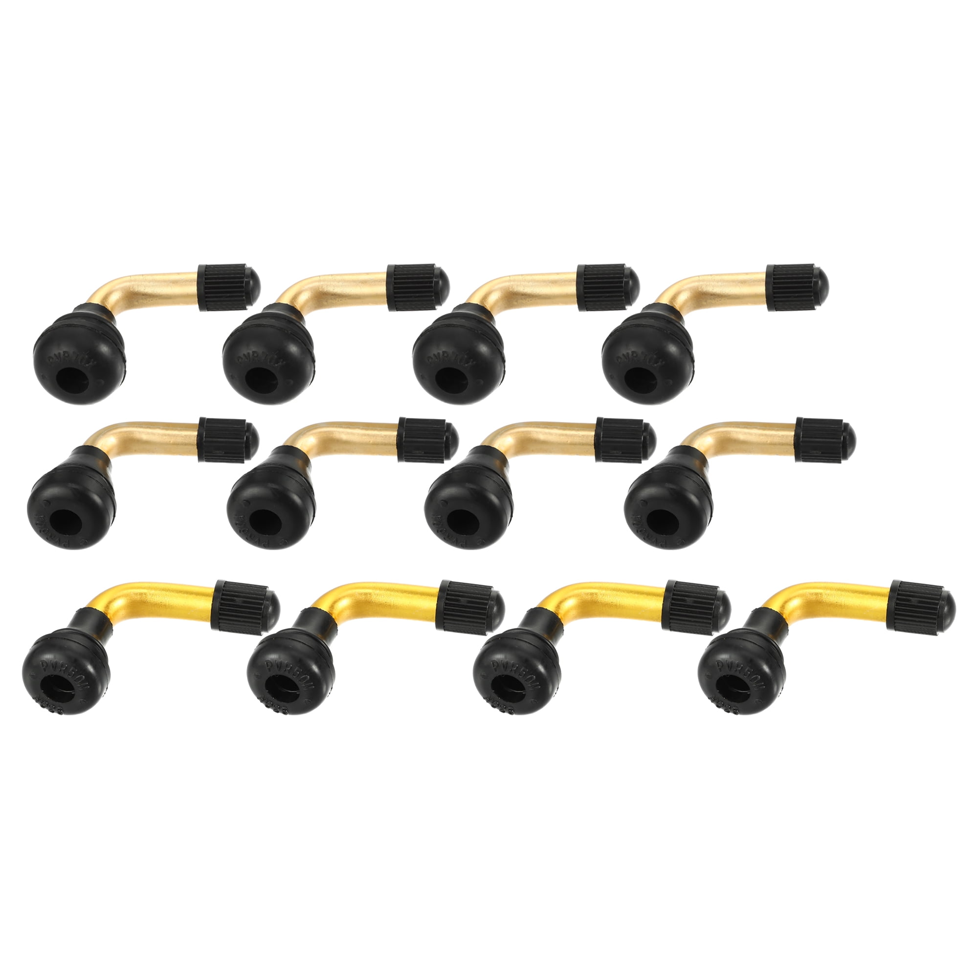 Unique Bargains 12 Pcs Universal Tubeless Tire Valve Stem - Stainless Steel Gold Tone