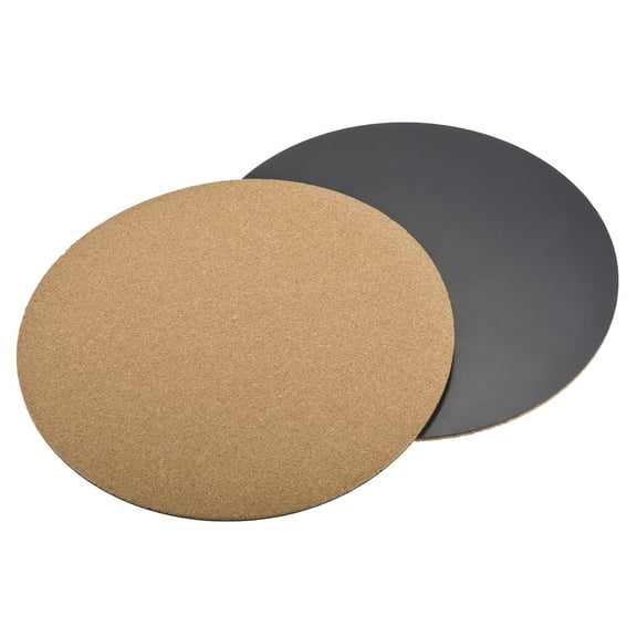 Unique Bargains 12" Round Plastic Cork Home Garden Plant Pot Mat Coaster Pad 2 Count