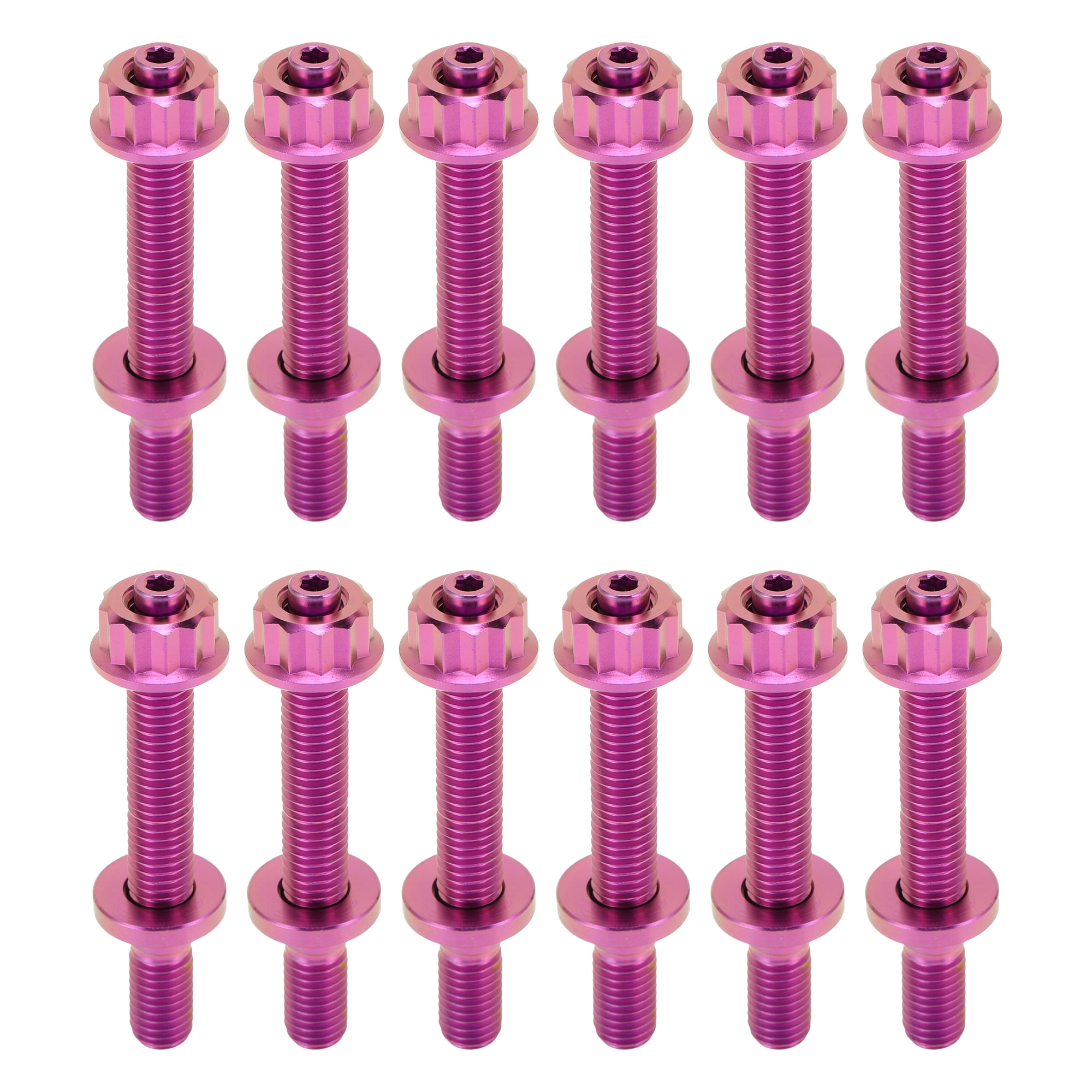 Titanium Exhaust Stud Kit - M8x45mm, Pitch 1.25, With Nuts & Washers (4 Sets), Silver TC4 Grade 5