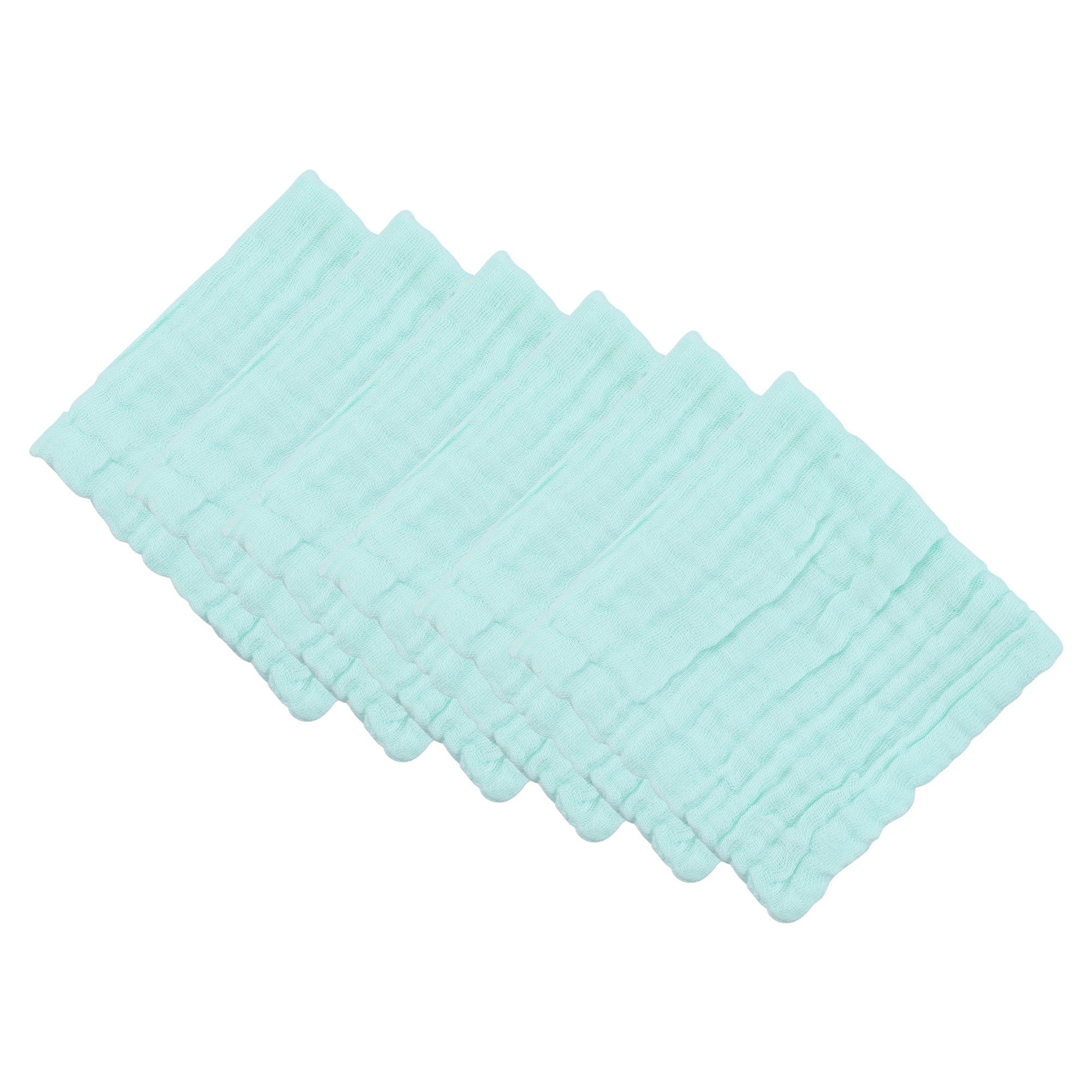 Unique Bargains 12" X 12" Cotton Washcloths Absorbent Reusable Washcloths Green 6pk