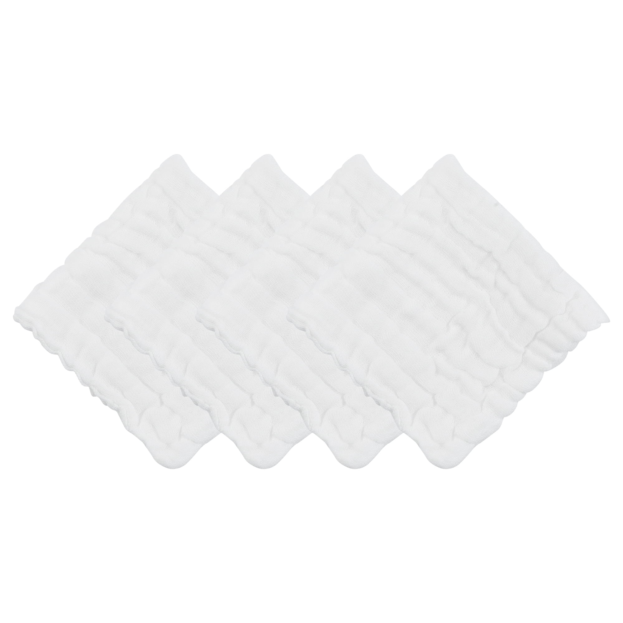 Unique Bargains 12" X 12" Cotton Washcloths Absorbent Reusable Washcloths White 4pk