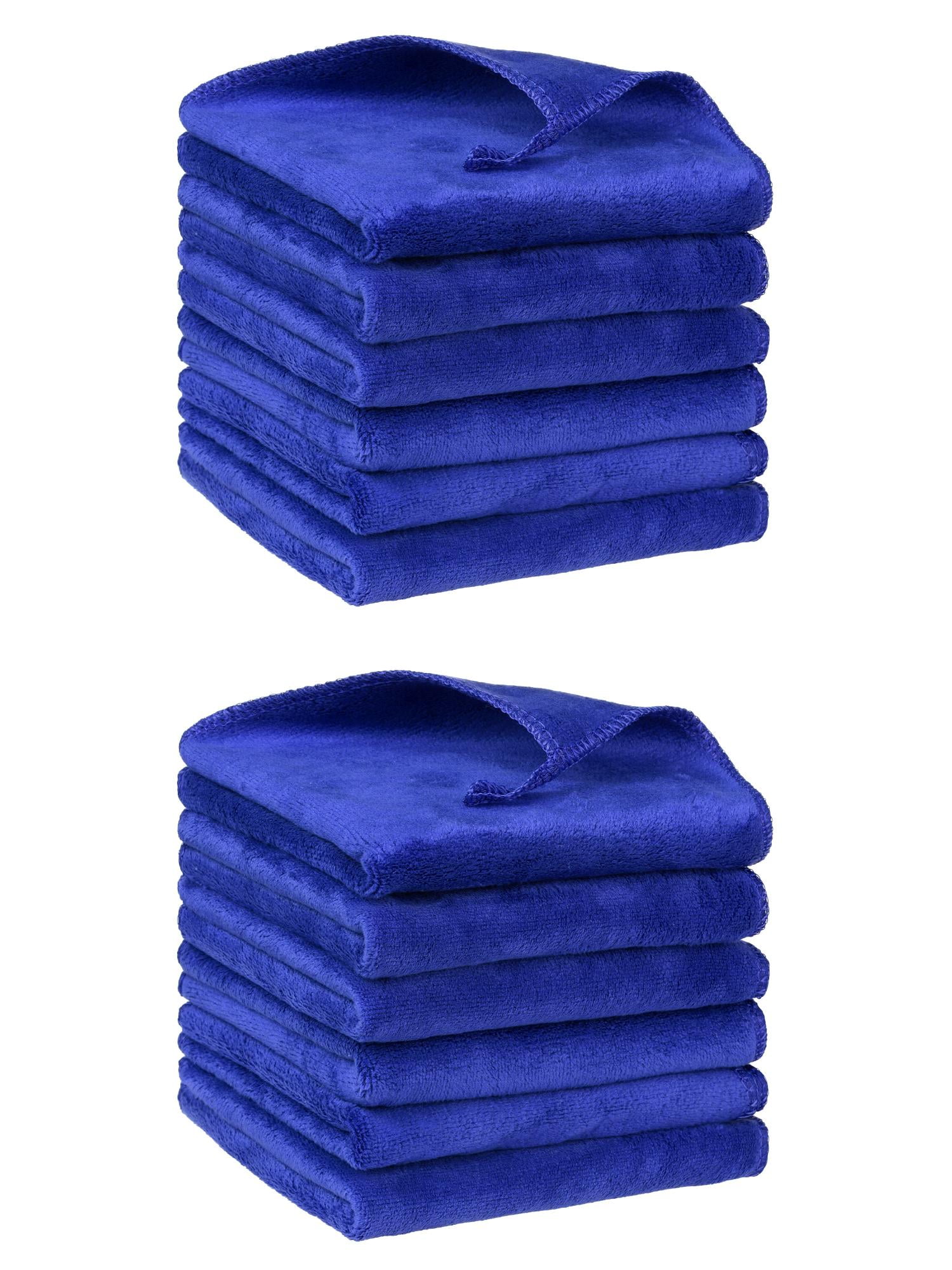 Unique Bargains 12"x12" Microfiber Thick Absorbent Dishwashing Kitchen Towels Blue