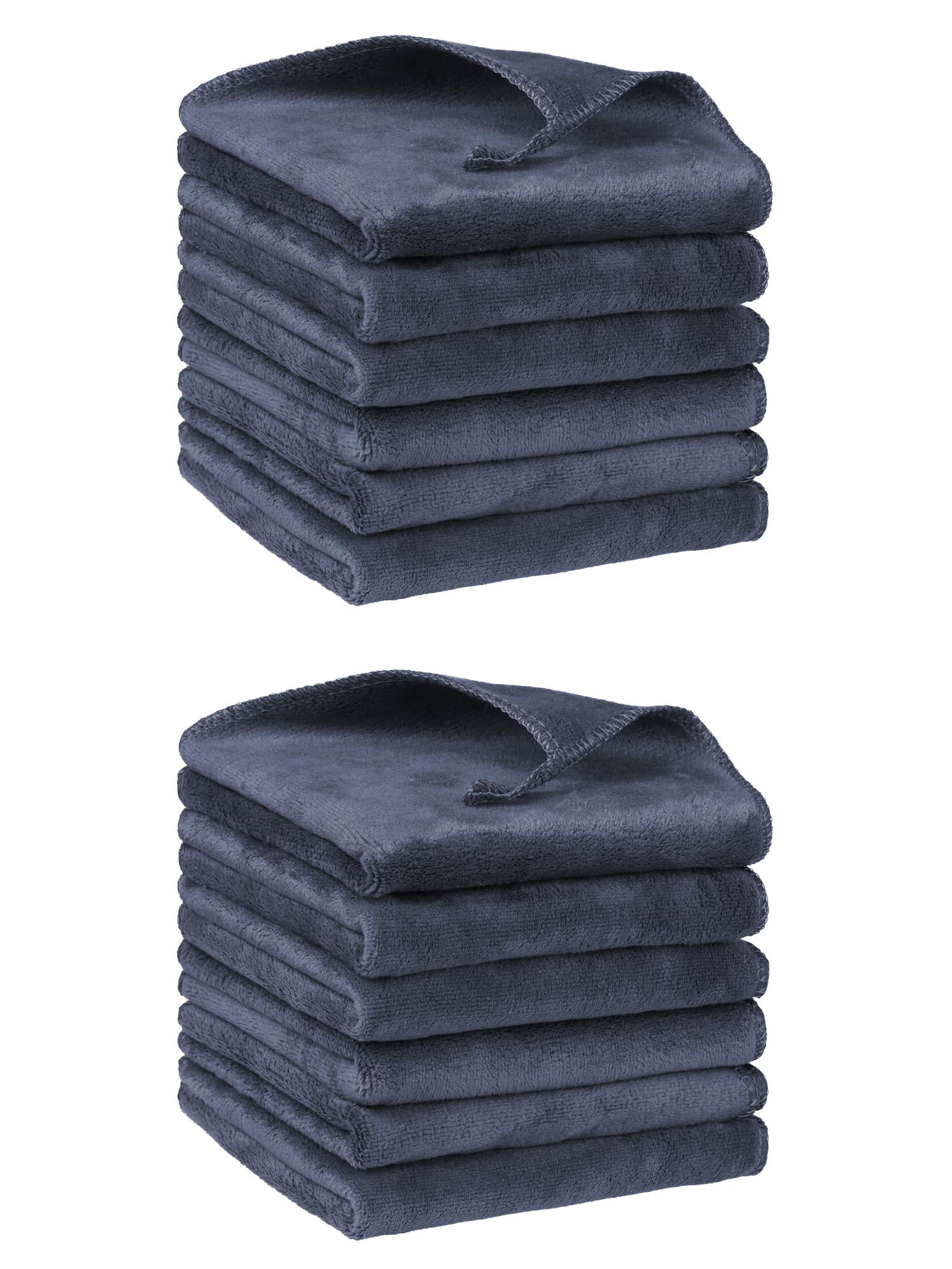 Unique Bargains 12"x12" Microfiber Thick Absorbent Dishwashing Kitchen Towels Grey
