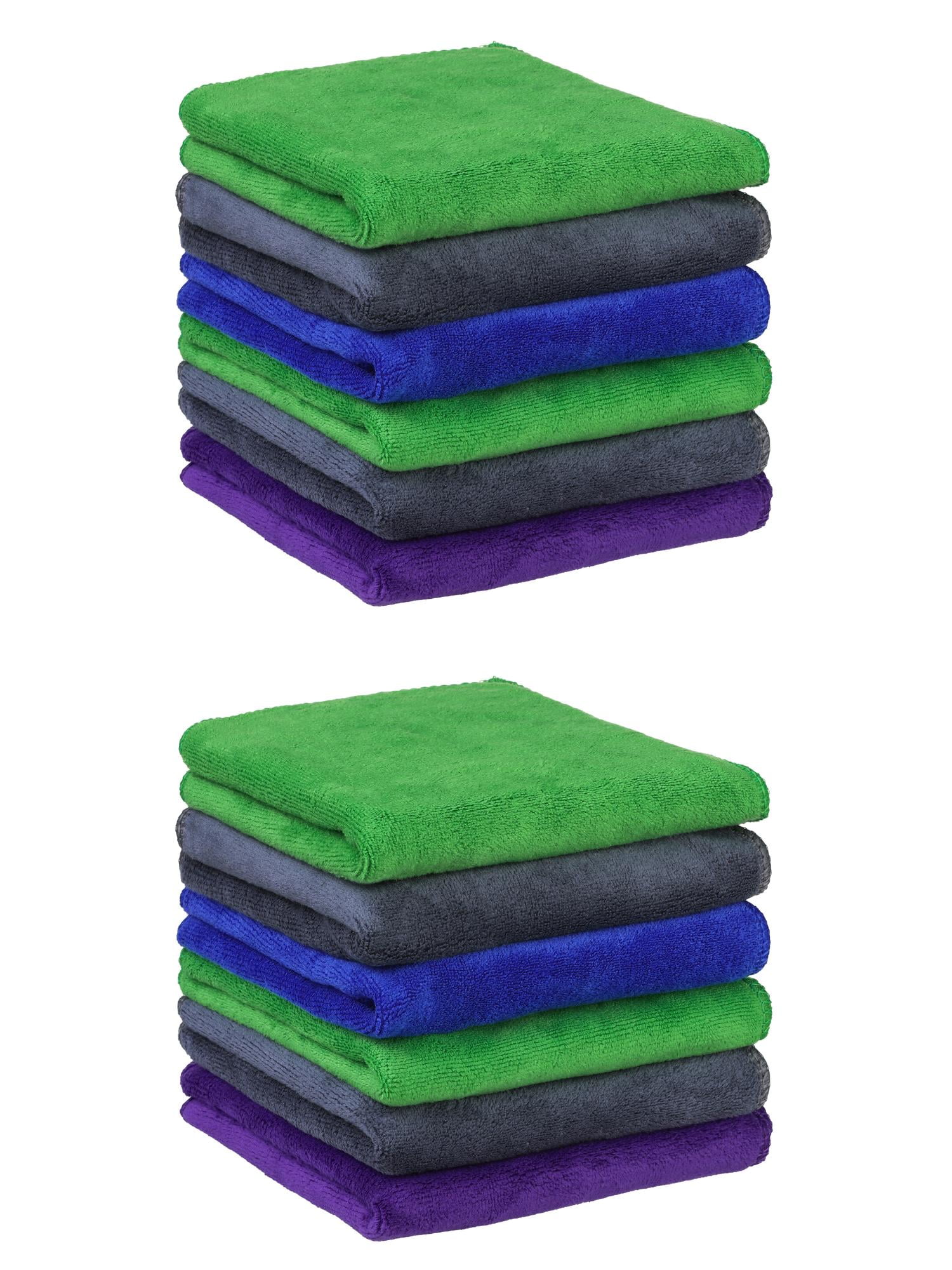 Unique Bargains 12"x12" Microfiber Thick Absorbent Dishwashing Kitchen Towels Multicolor