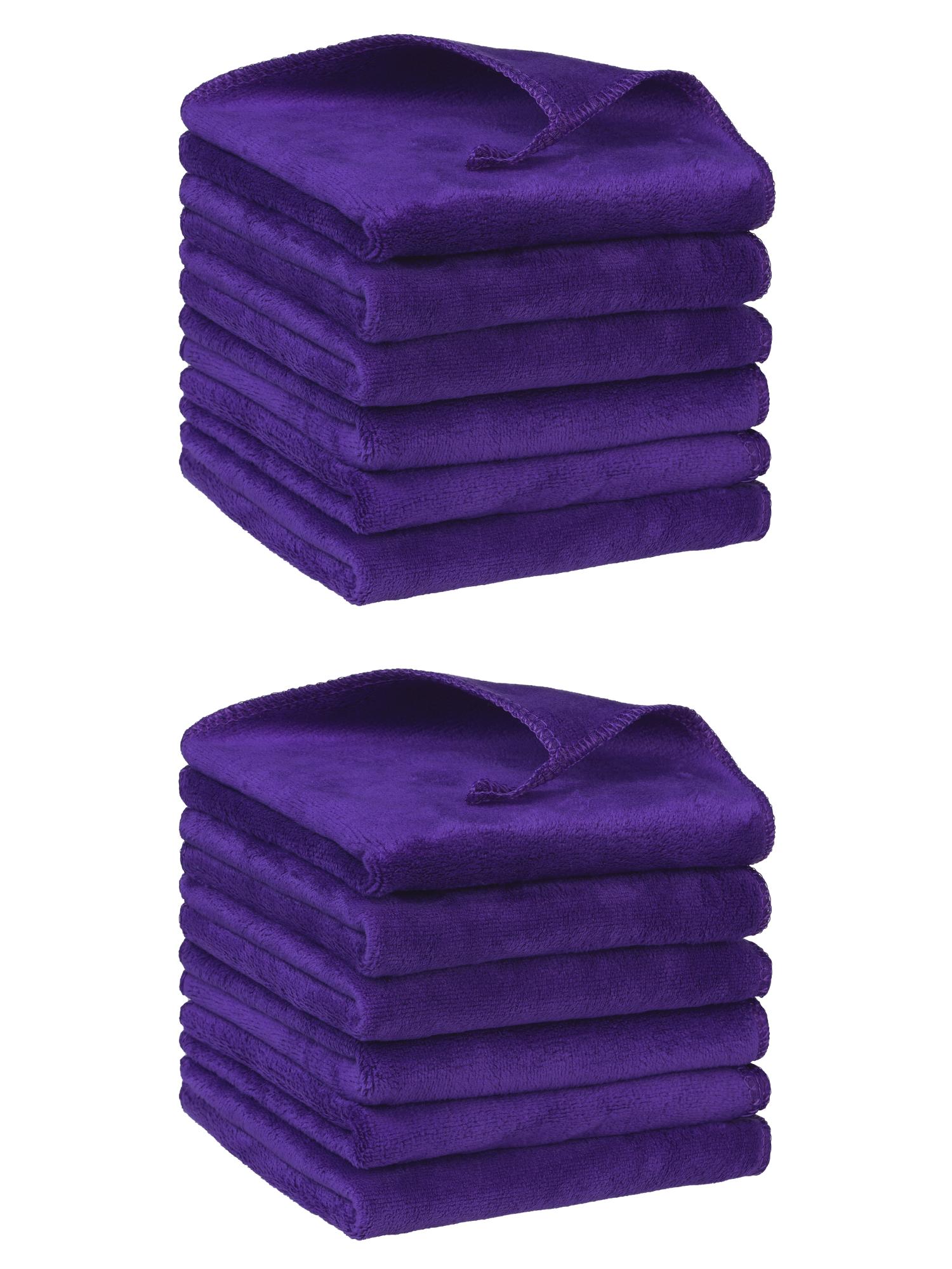 Unique Bargains 12"x12" Microfiber Thick Absorbent Dishwashing Kitchen Towels Purple