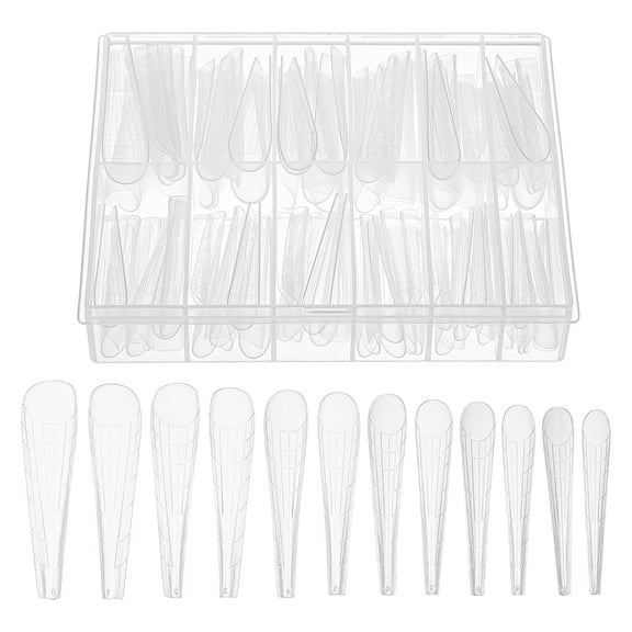 Unique Bargains 120 Pcs Scale Faux Crystal Extension JM-19 Fake Nails Clear